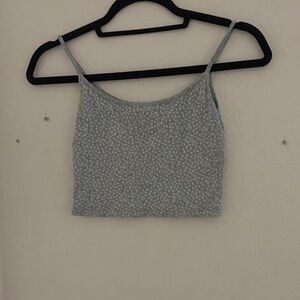 Brandy Melville Light Blue Floral Crop Top